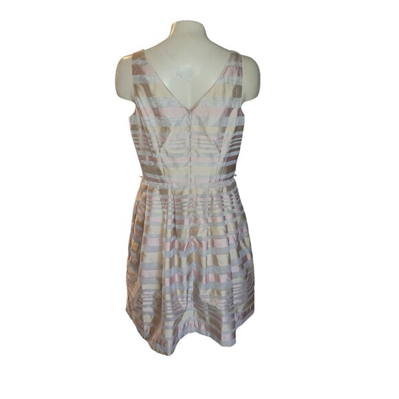 Jessica Howard Striped Sleeveless Knee-Length‎ Fit & Flare Dress 10 glam prom - Picture 3 of 6
